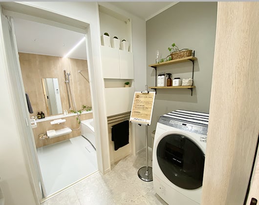 増田建設の川越モデルハウス暖楽の洗面室